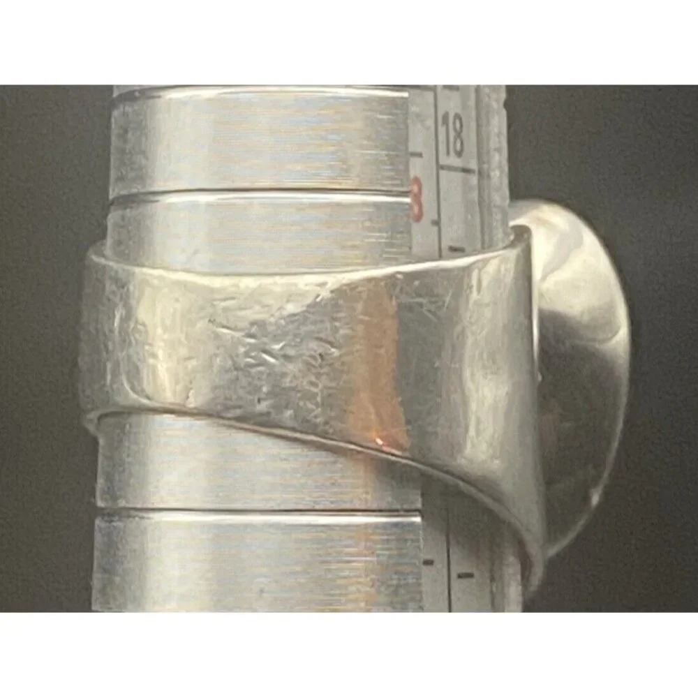 Amethyst 925 Silver Ring Bold Asymmetrical Oval Gem Quality  Sz 8.5 9.7 g Unisex - Picture 10 of 15